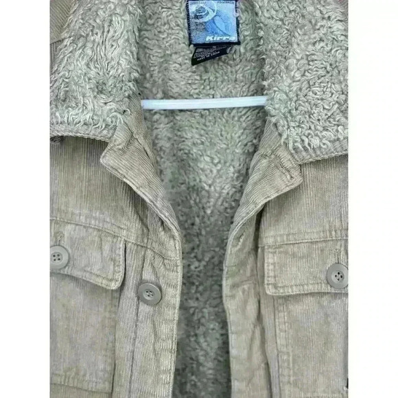 KIRRA Mens Jacket Coat Tan Corduroy Sherpa Lined small Trucker Core - Picture 5 of 5